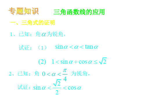 三角函数线的应用