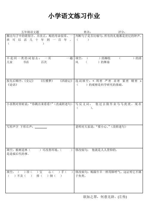 小学五年级语文精作细练III (53)