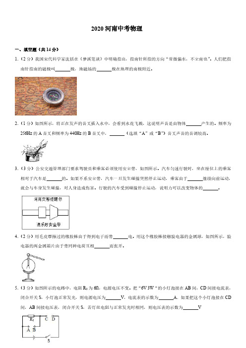 2020年河南中考物理试卷