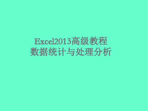 Excel2013高级教程