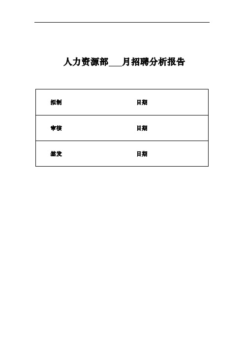 人力资源部招聘分析报告模版