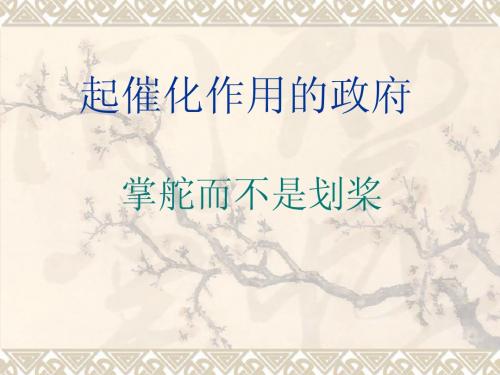 《改革政府》第一章：起催化作用的政府