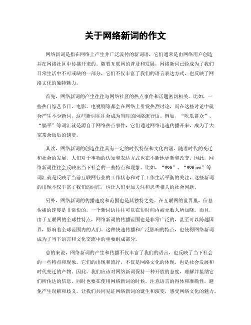 关于网络新词的作文