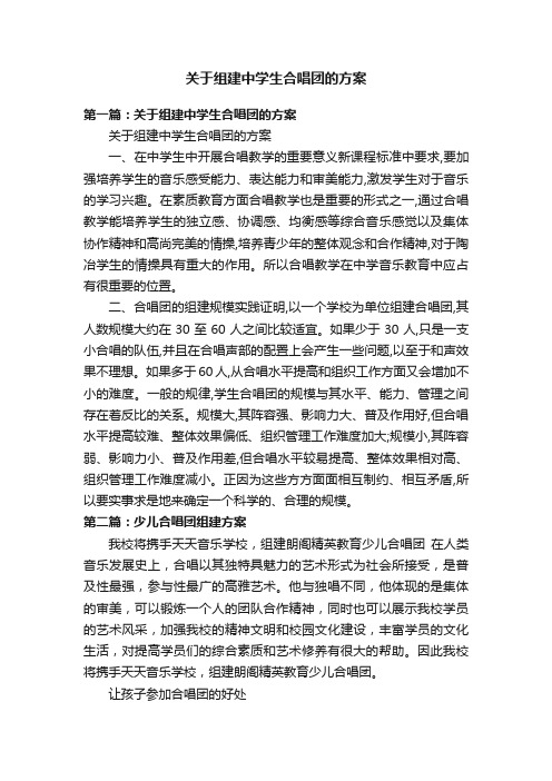 关于组建中学生合唱团的方案