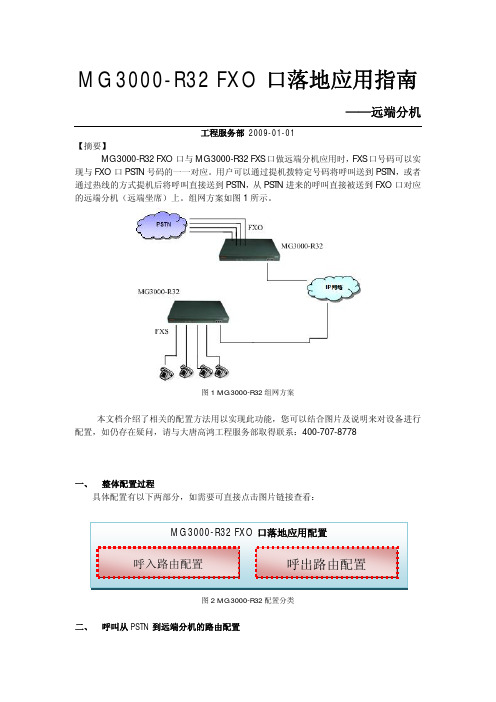 MG3000-R32 FXO 口落地应用指南