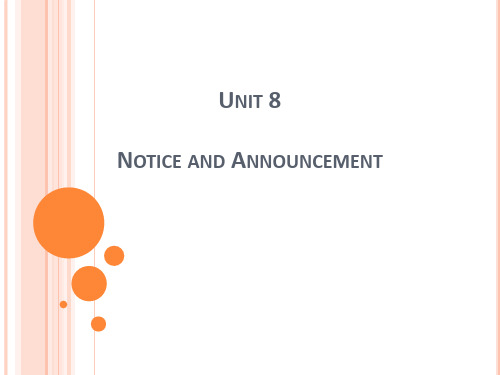 应用文Unit+8-Notice+and+Announcement