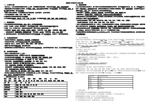 最全冀教版六年级科学(上册)复习试题