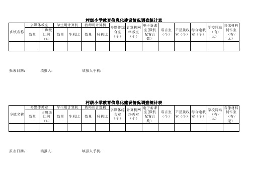 村小教育信息化建设情况调查统计表(附件二)