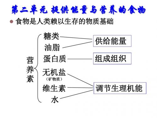 专题二第二单元提供能量与营养的食物-PPT文档资料