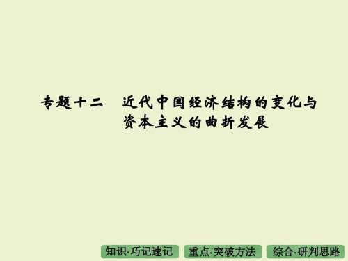 《大高考》2016届高考历史(全国通用)第二部分专题十二近代中国经济结构的变化与资本主义的曲折发展