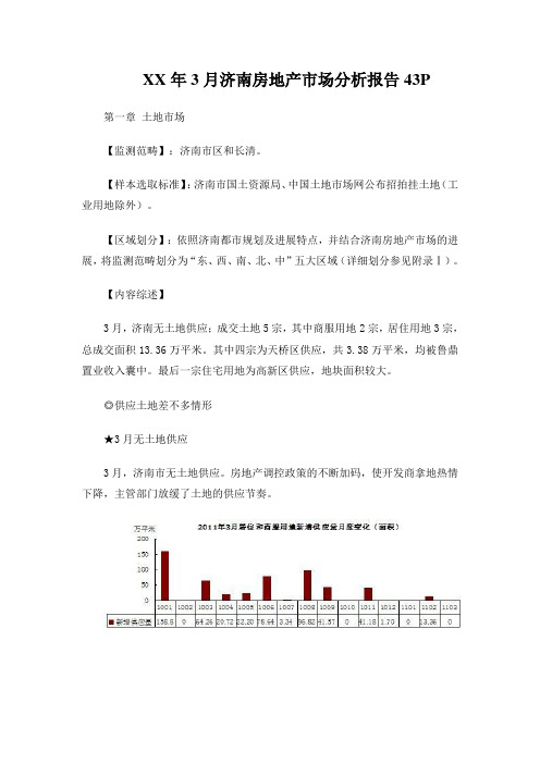 XX年3月济南房地产市场分析报告43P