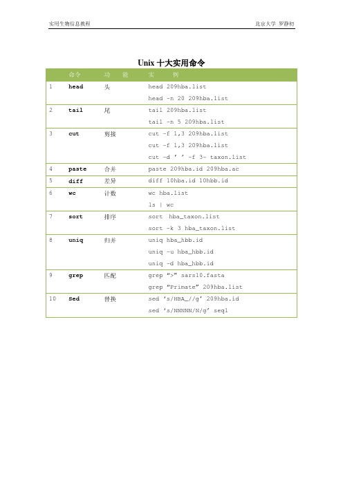 Unix 十大实用命令