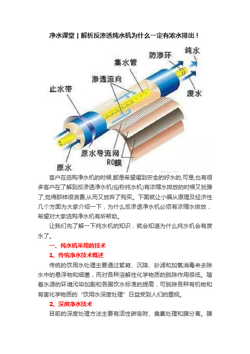 净水课堂丨解析反渗透纯水机为什么一定有浓水排出！