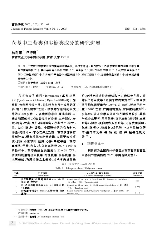 %AF苓中三萜类和多糖类成分的研究进展