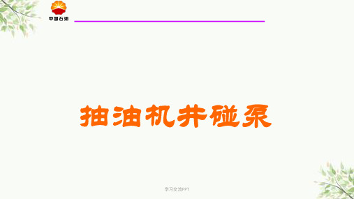 抽油机井碰泵课件