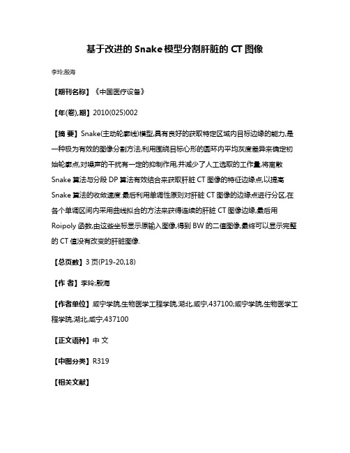基于改进的Snake模型分割肝脏的CT图像
