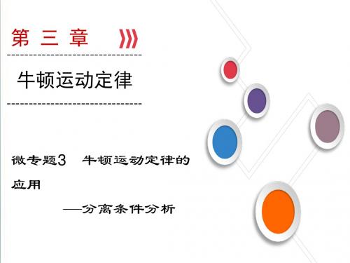2019年高考物理大一轮复习微专题03牛顿运动定律的应用_分离条件分析课件新人教版