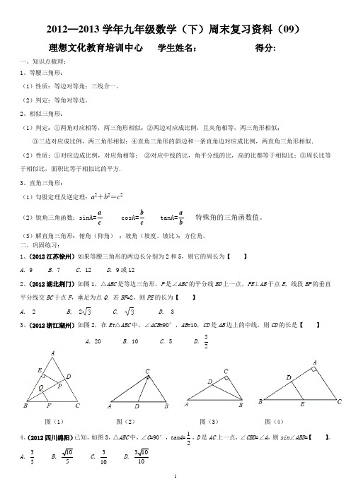 相似与三角函数(09)