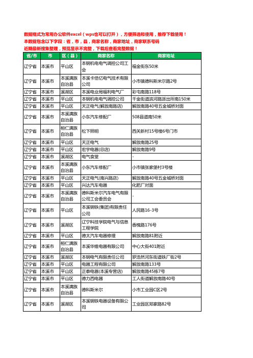 2020新版辽宁省本溪市电器有限公司工商企业公司商家名录名单黄页联系电话号码地址大全24家