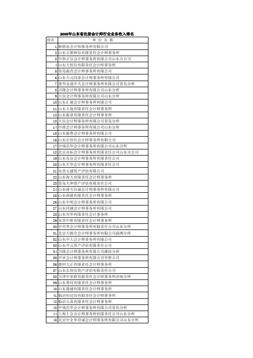 山东省会计师事务所排名