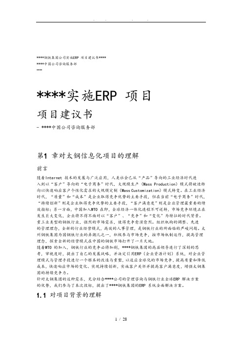 钢铁公司实施erp项目方案