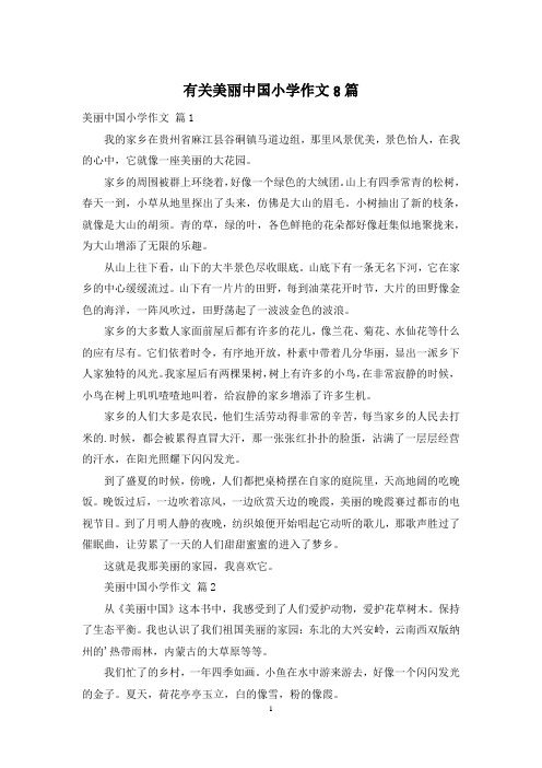 有关美丽中国小学作文8篇