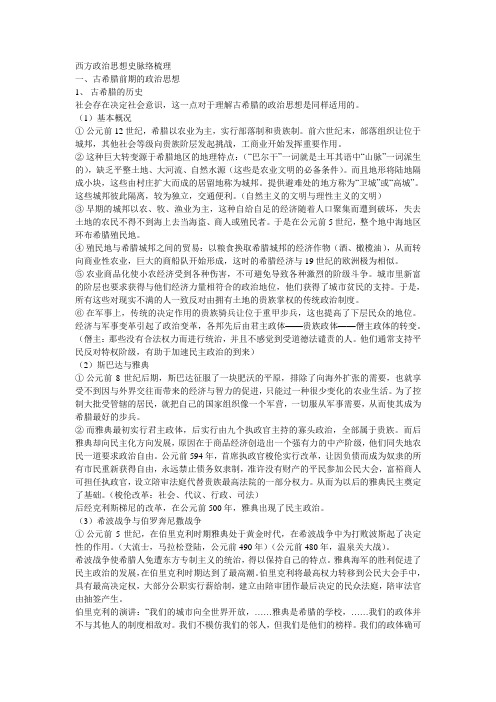 西方政治思想史脉络梳理