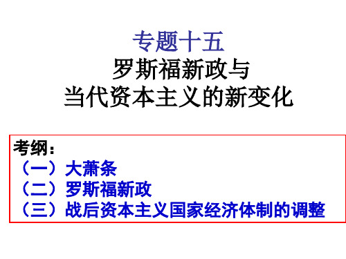 专题十五 罗斯福新政与当代资本主义的新变化