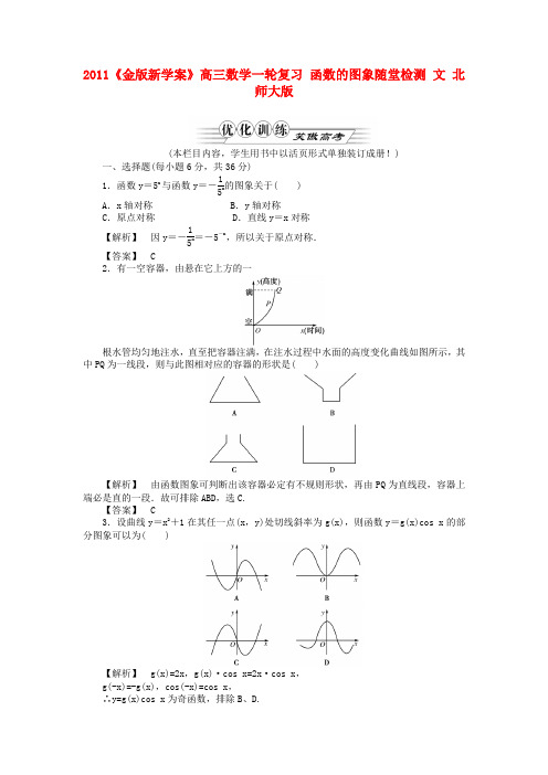 《金版新学案》高三数学一轮复习 函数的图象随堂检测 文 北师大版