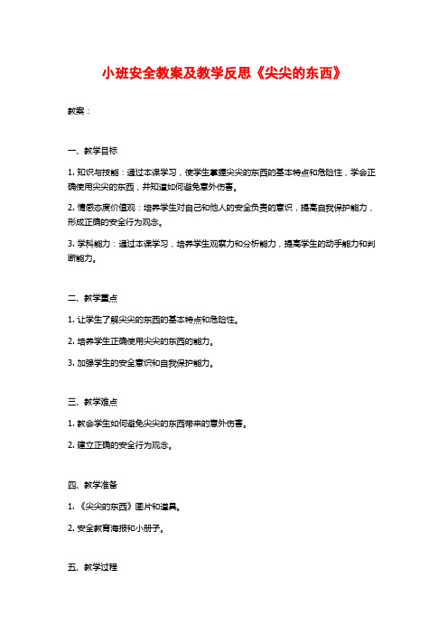 小班安全教案及教学反思《尖尖的东西》 (3)