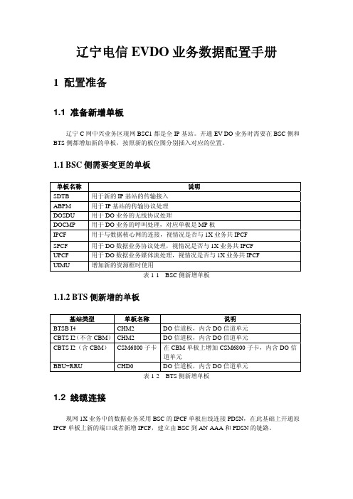 辽宁电信EVDO数据配置手册(初稿)