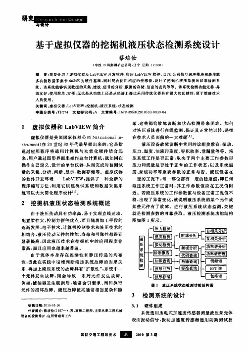 基于虚拟仪器的挖掘机液压状态检测系统设计