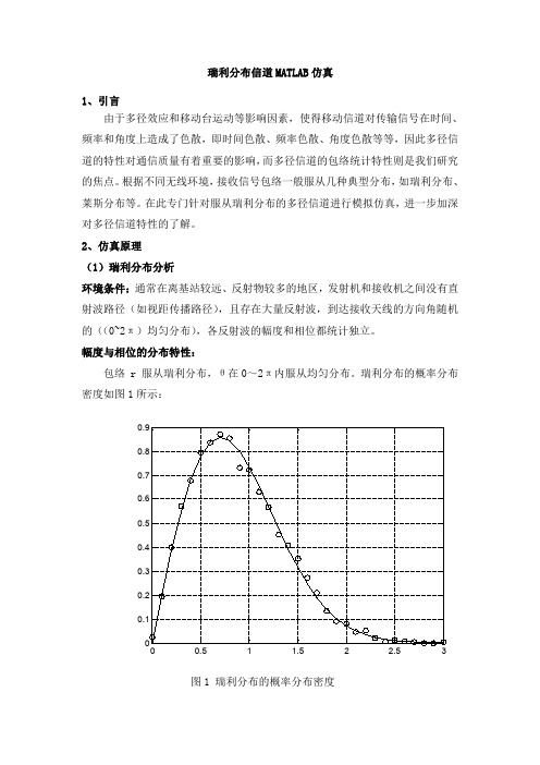 matlab瑞利衰落信道仿真