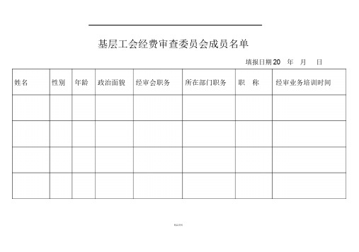 基层工会经审工作台账