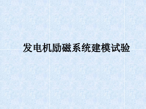 1发电机励磁系统建模试验