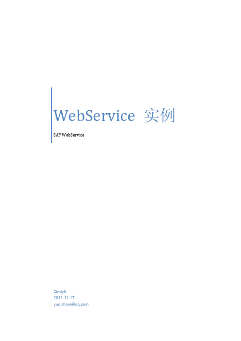 WebService 实例--适用于ECC 6.0开发环境