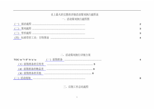 史上最火的完整的详细活动策划执行流程表