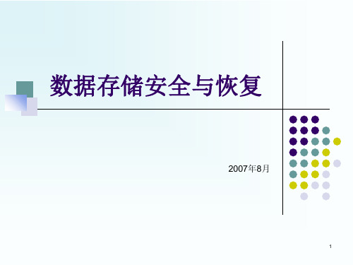 数据存储安全与恢复分析PPT课件