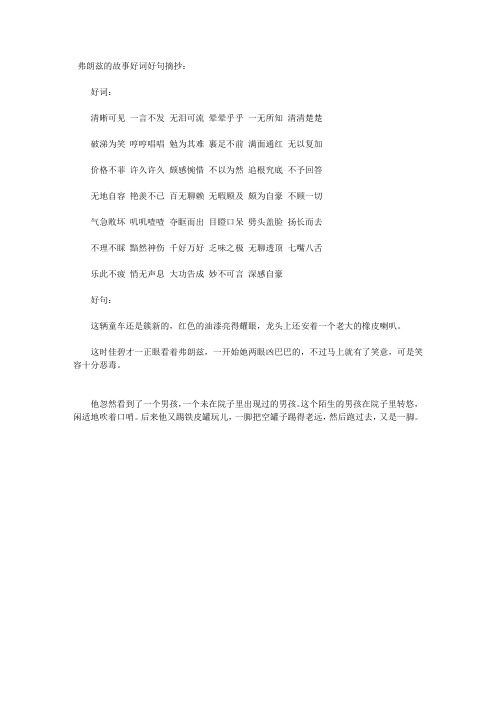 弗朗兹的故事好词好句