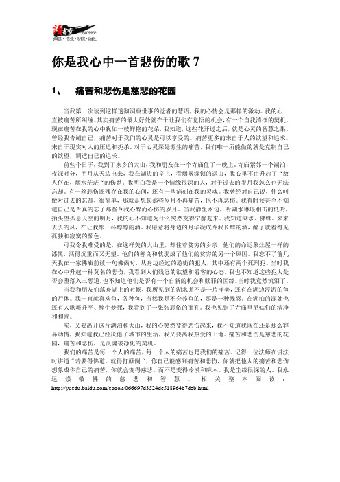 【关于悲伤】你是我心中一首悲伤的歌7