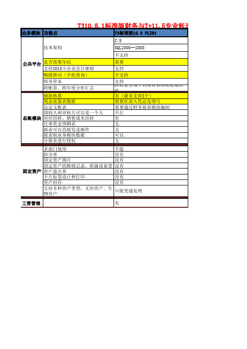 T3与T+财务的区别