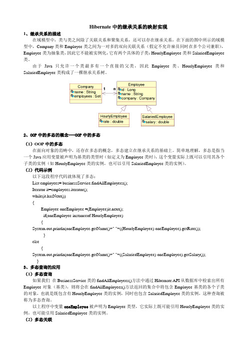 Hibernate中的继承关系的映射实现