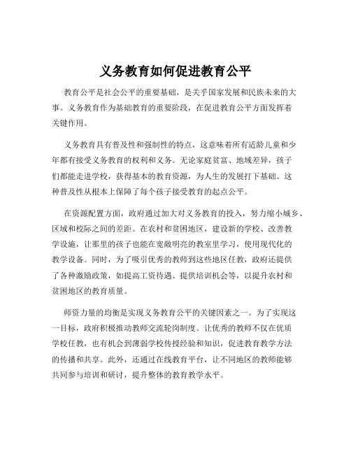 义务教育如何促进教育公平