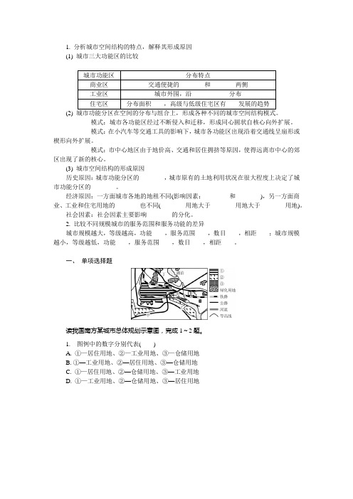 城市空间结构的特点