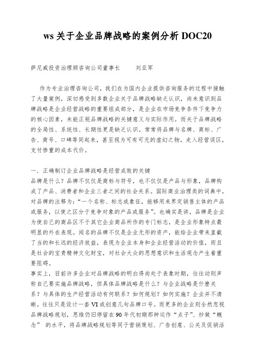 ws关于企业品牌战略的案例分析DOC20