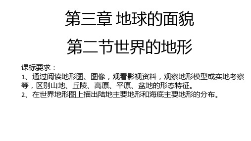 第三章第二节《世界的地形》课件-2024-2025学年湘教版地理七年级上册