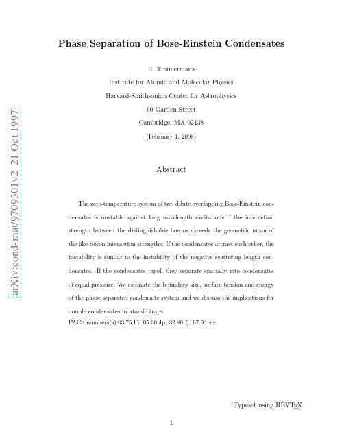 Phase separation of Bose-Einstein condensates