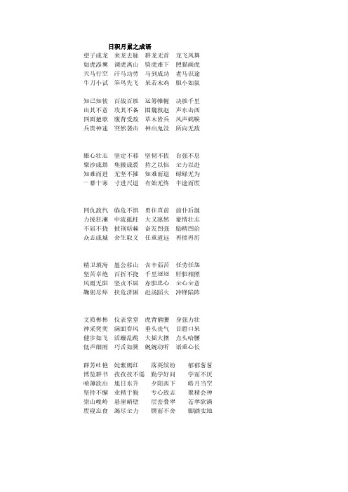 (小升初)小学六年级成语复习资料(日积月累)