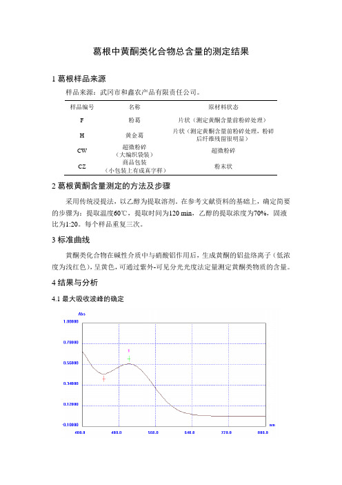 20130118葛根中黄酮类化合物总含量的测定报告(1)