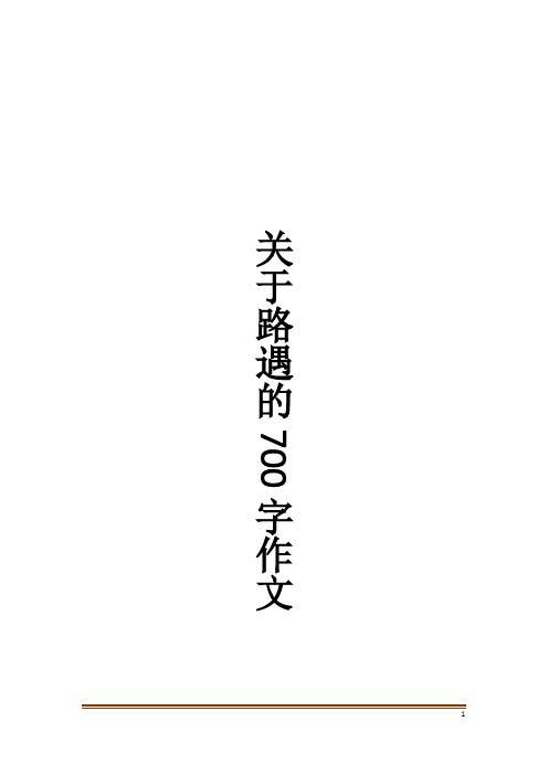 关于路遇的700字作文